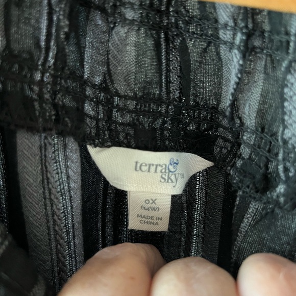 Black Grey‎ Stripe Tiered Ruffled Maxi Dress Terra Sky - Picture 2 of 7